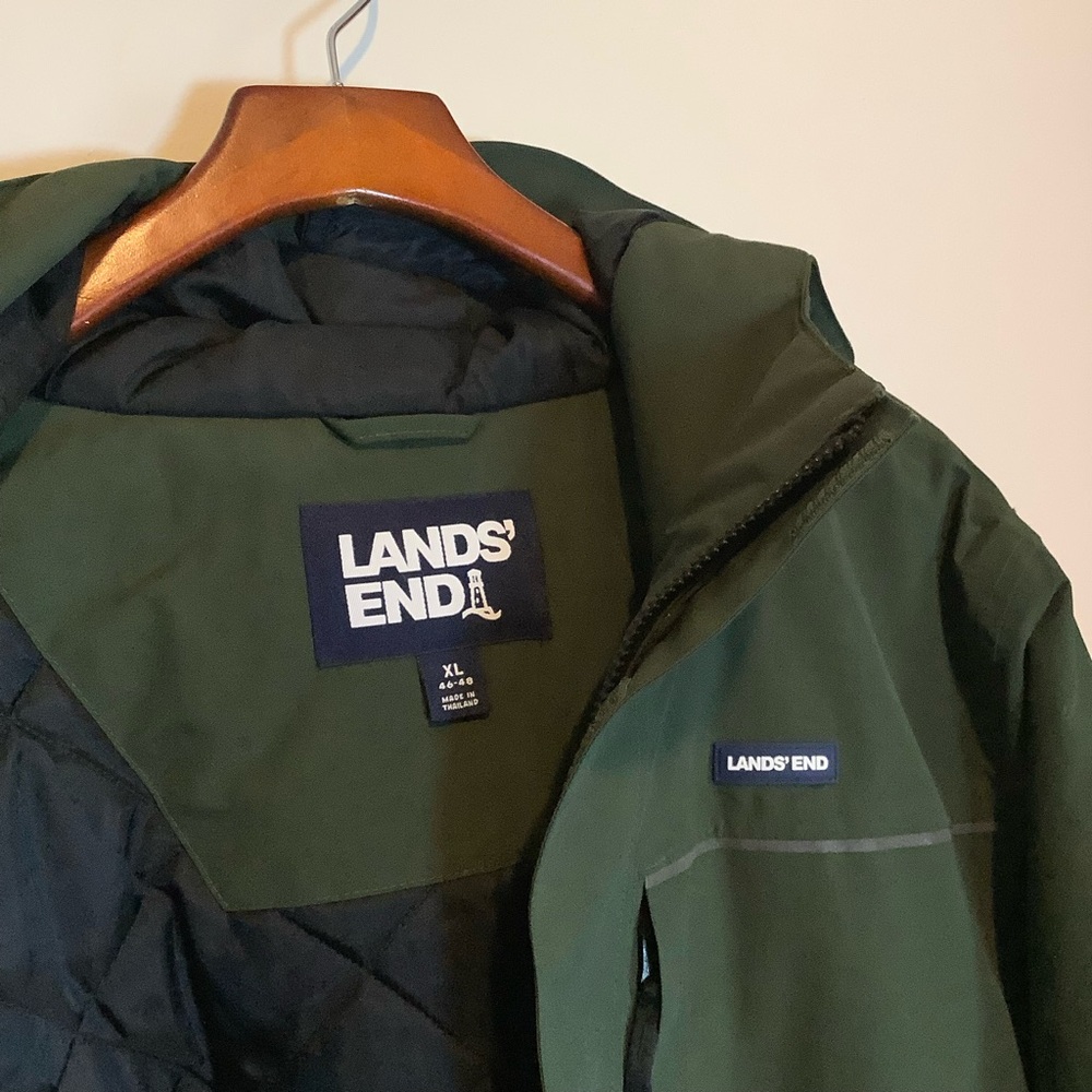 Men's Insulated Squall Parka Army Green Olive Coat Quilted Winter Rain Coat XL - Picture 13 of 16
